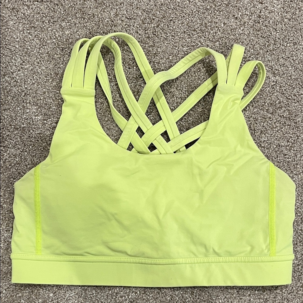 Lululemon Athletica Neon Yellow Strappy Sports Bra